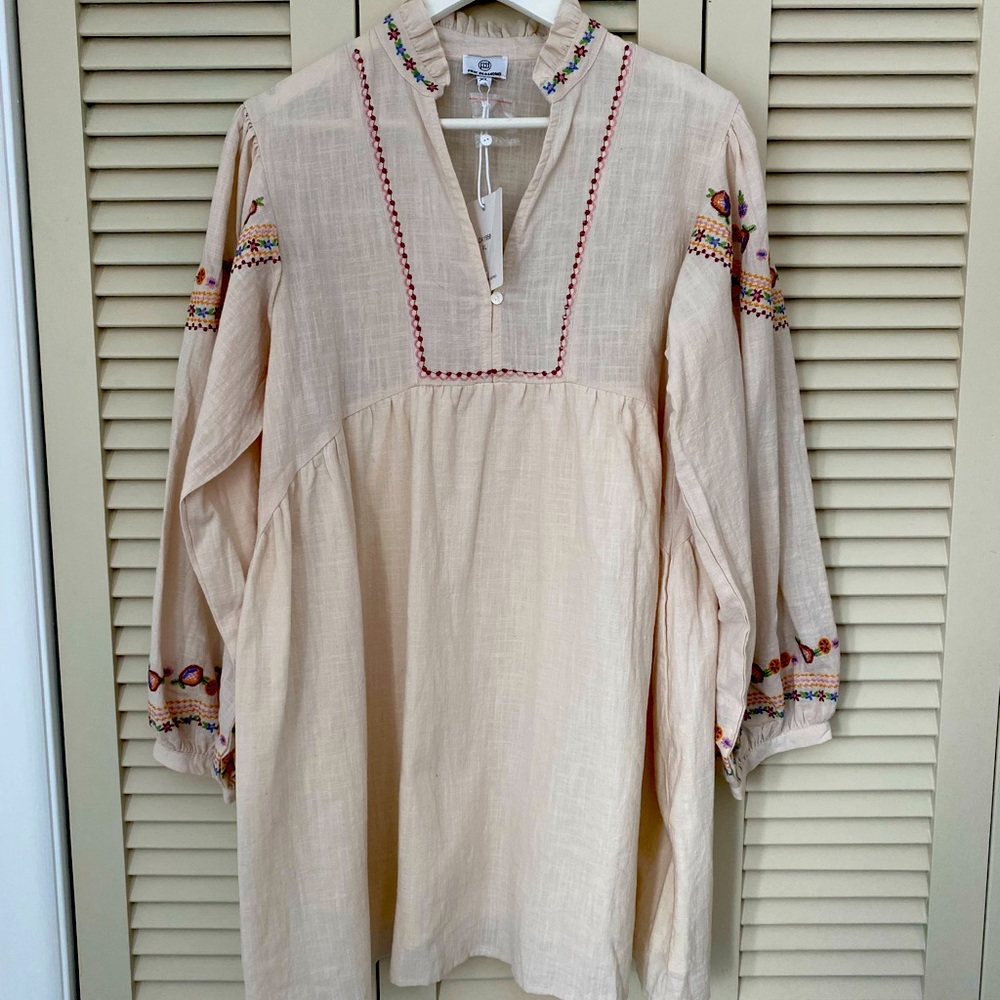 Ivory dress.